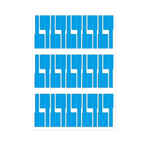 OTECH Wire Tags Labels Sticker PVC Self Adhesive A4 210x297mm (Tags 30Pcs/Sheet) Light Blue