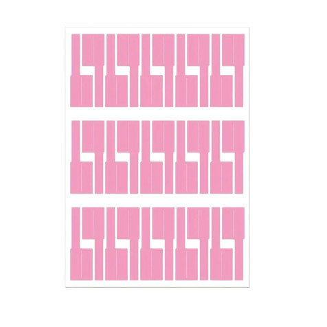 OTECH Wire Tags Labels Sticker PVC Self Adhesive A4 210x297mm (Tags 30Pcs/Sheet) Pink
