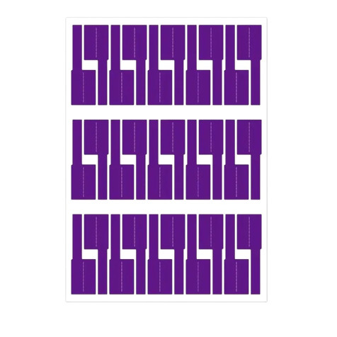 OTECH Wire Tags Labels Sticker PVC Self Adhesive A4 210x297mm (Tags 30Pcs/Sheet) Purple