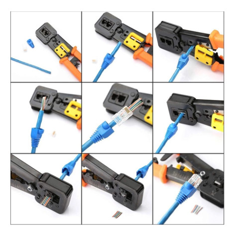 298 S45C RJ45 Pass Through Cat5 Cat5e Cat6 Crimping Tool for RJ45/RJ12 Regular 298 S45C RJ45 Pass Through Cat5 Cat5e Cat6 Crimping Tool for RJ45/RJ12 Regular