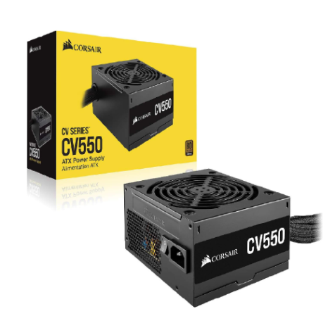 Corsair CV550 550 Watt 80 Plus Bronze Certified Non-Modular ATX Power Supply