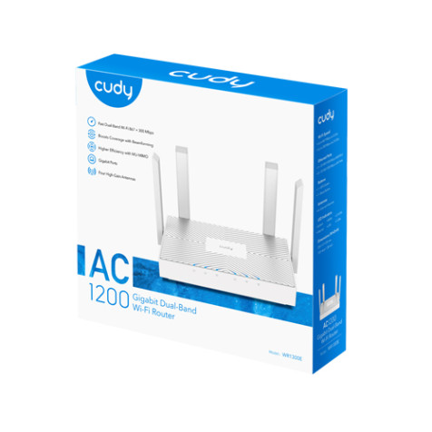 CUDY WR1300E V2 AC1200 1200Mbps Dual Band Gigabit Mesh Router