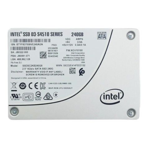 Intel SSD D3-S4510 Series 240GB 2.5" SATA III Enterprise Class Solid State Drive