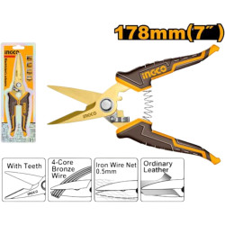 INGCO HES0187 7" Electrician’s Scissors Stainless Steel Cable Cutter