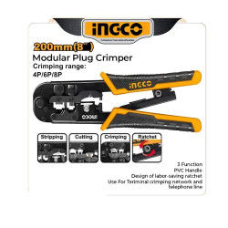 INGCO HMPCN2468R Modular Plug Crimper INGCO HMPCN2468R Modular Plug Crimper