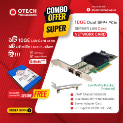 Huawei Intel 10G Dual Port SFP+ Ethernet LAN Card with Mikrotik Level 6 License SSD Combo Offer