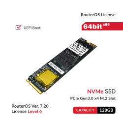 MikroTik NVMe M.2 SSD 128GB UEFI x86 RouterOS 64bit License (Pre-Install) Level 6