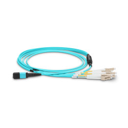 OTECH MPO-4LC Duplex OM3 Multi-mode Fiber Optic Breakout Cable 5Meter OTECH MPO-4LC Duplex OM3 Multi-mode Fiber Optic Breakout Cable 5Meter