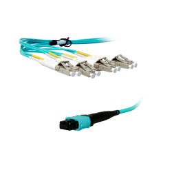OTECH MPO-4LC Duplex OM3 Multi-mode Fiber Optic Breakout Cable 5Meter OTECH MPO-4LC Duplex OM3 Multi-mode Fiber Optic Breakout Cable 5Meter