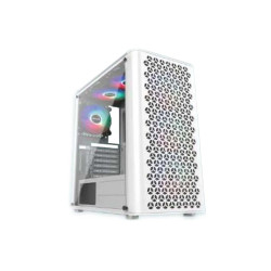  PC Power PP-GS2407 WH Crystal Glass Mesh ATX Desktop Gaming Case
