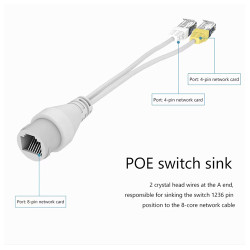 PoE Spilter 1-To-2 Saving Cable Three-way RJ45 Connector