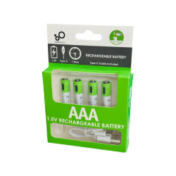 Smartoools RB40 AAA 1.5V 750mWh USB Type-C Rechargeable Lithium-ion Battery