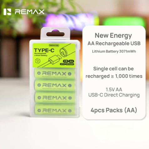 Remax AA02 3071mWh USB Type-C Rechargeable Lithium Battery