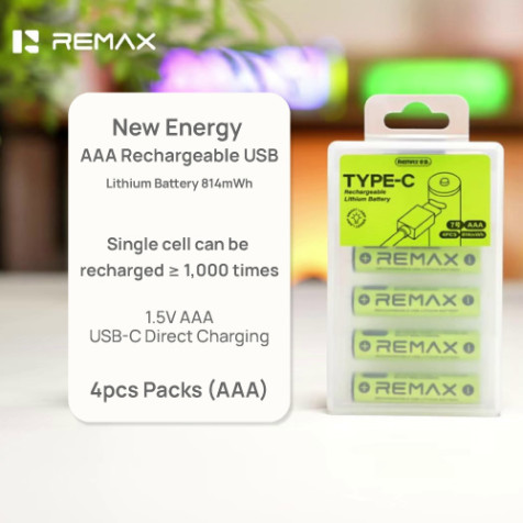 Remax AAA02 814mWh USB Type-C Rechargeable Lithium Battery